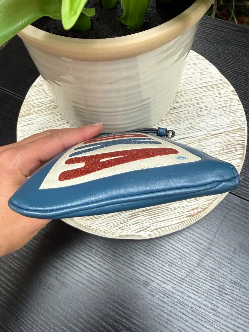 COACH BAZOOKA GUM LMT EDITION Large Wristlet Wallet Collector Blue Leather Retro - Picture 10 of 14